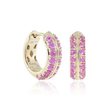 Gump's Signature Pink Sapphire Wide Hoop Earrings