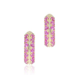 Pink Sapphire Wide Hoop Earrings