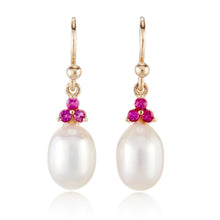 Gump's Signature Madison Drop Earrings in Pearls & Pink Sapphires