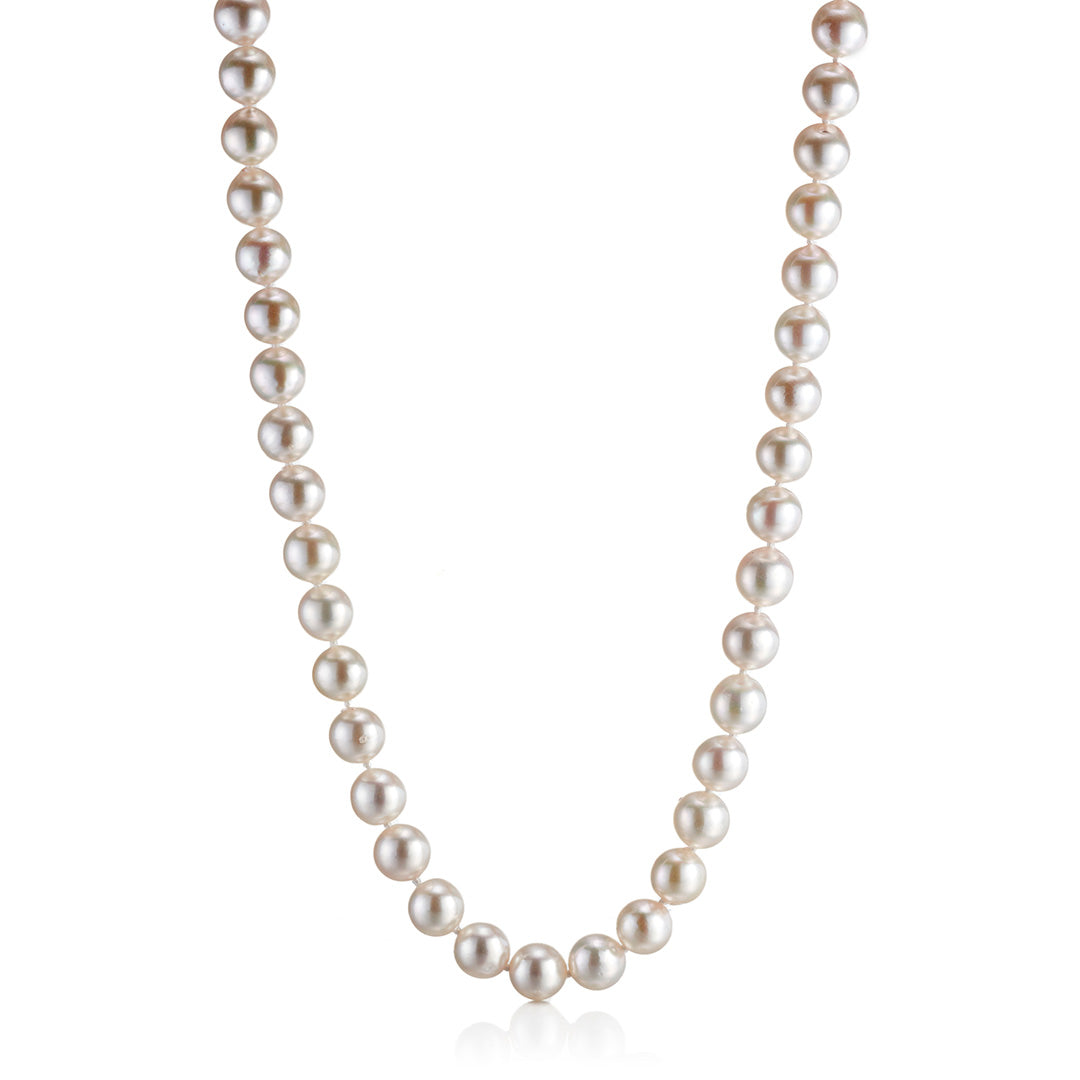 8mm Baroque White Akoya Pearl Necklace