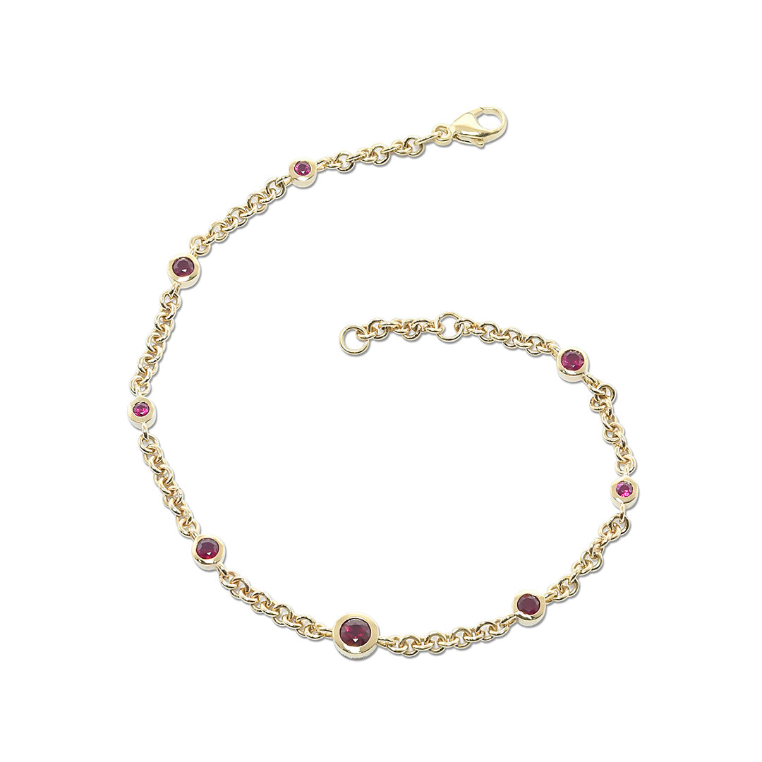 Gump's Signature Graduated Ruby Round Link Bracelet