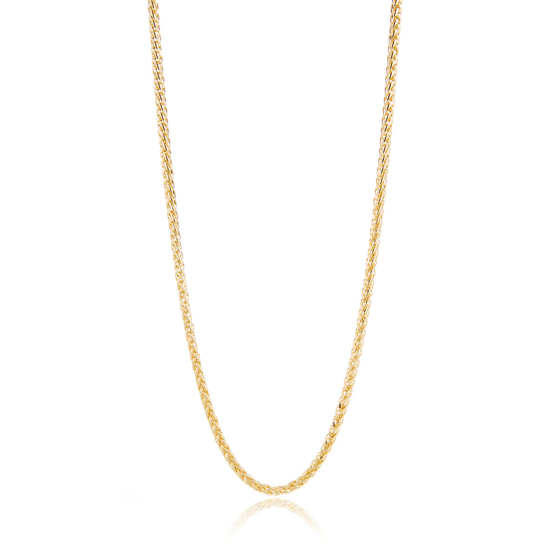 3mm Gold Wheat Chain Necklace