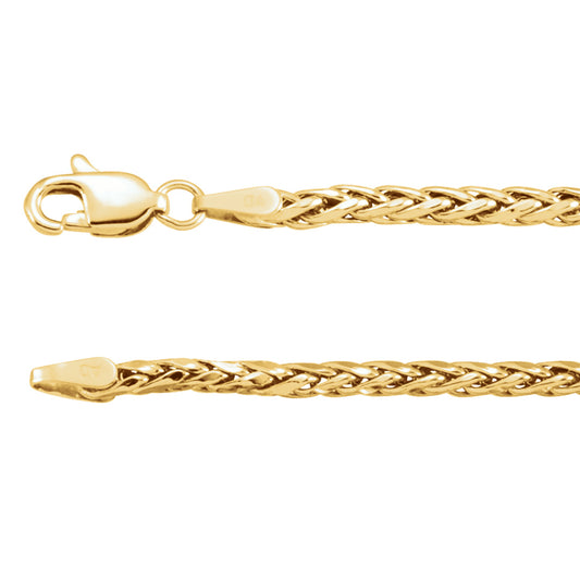 3mm Gold Wheat Chain Necklace