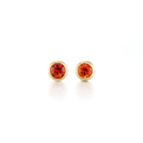 Mini Dot Earrings in Orange Sapphires