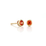 Mini Dot Earrings in Orange Sapphires