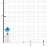 Carmel Drop Earrings in Pearls & Blue Topaz