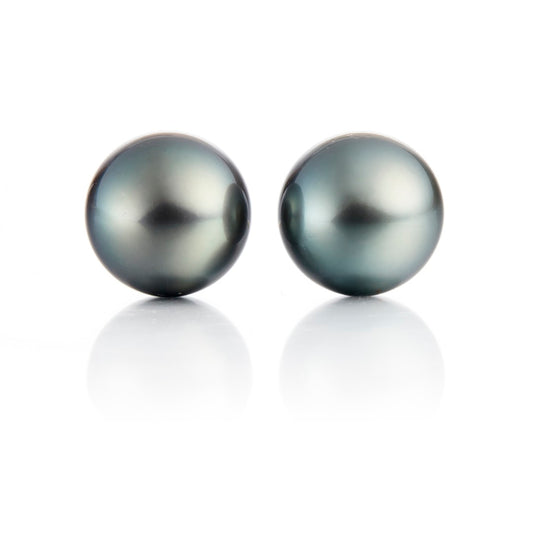 13mm Gray Tahitian Pearl Earrings