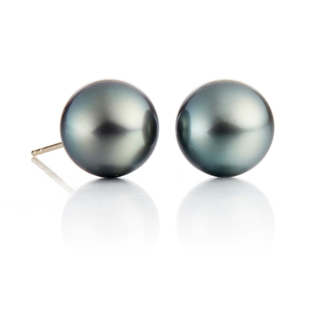 Gump's Signature 13mm Gray Tahitian Pearl Earrings