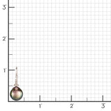 White Gold Madison Drop Earrings in 11mm Tahitian Pearls & Diamonds