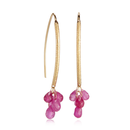 Barbara Heinrich Pink Sapphire Navette Earrings