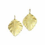 Diamond Poplar Leaf Drop Earrings
