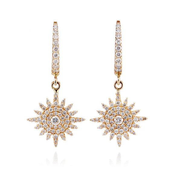 Diamond Star Drop Earrings