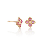 Ruby Flower Charm Earrings