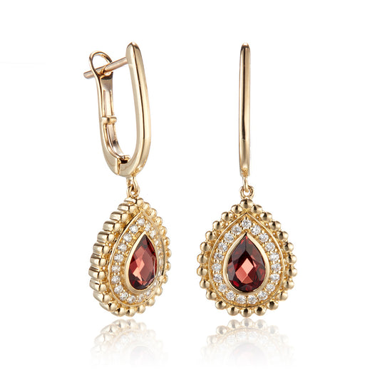 Garnet Drop Earrings