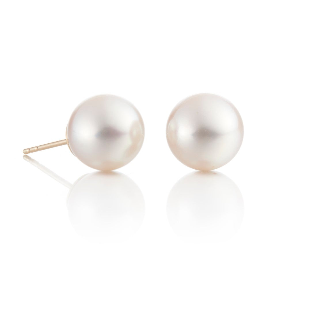 9.5mm White Akoya Pearl Earrings