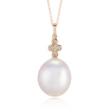 Dominique Pendant Necklace in Pearl & Diamonds