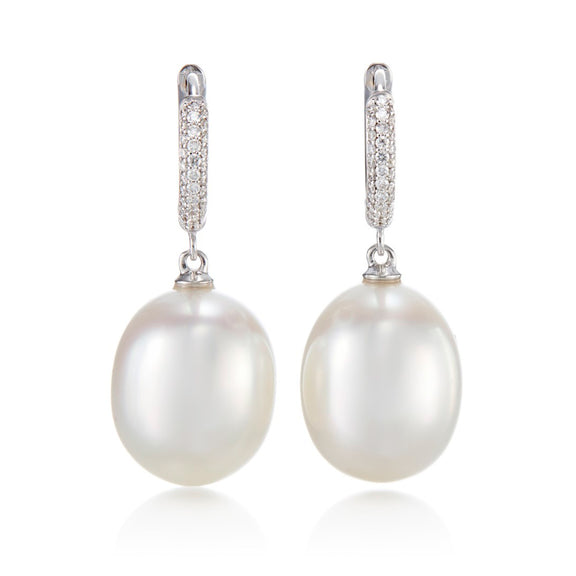 Gump's Signature Chelsea Earrings in South Sea Pearls & Diamonds