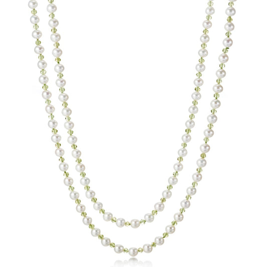 5mm Pearl & Peridot Rope Necklace