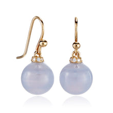 Gump's Signature Diamond-Cap Blue Lace Agate Drop Earrings