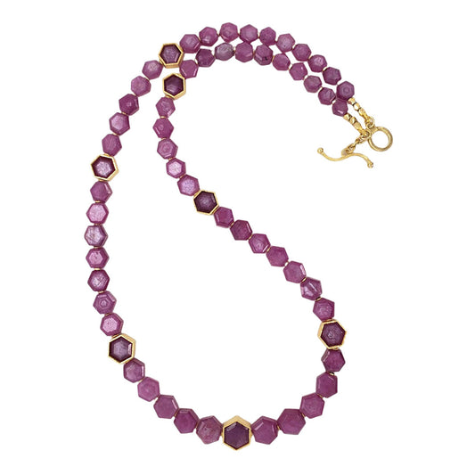 Barbara Heinrich Hexagonal Ruby Bead Necklace