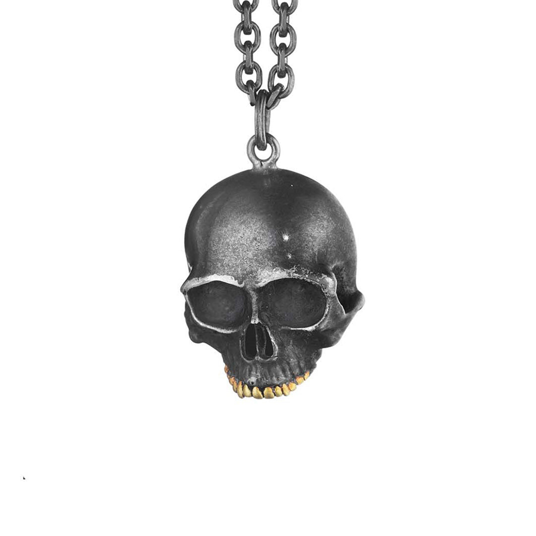 Anthony Lent Black Skull Pendant Necklace