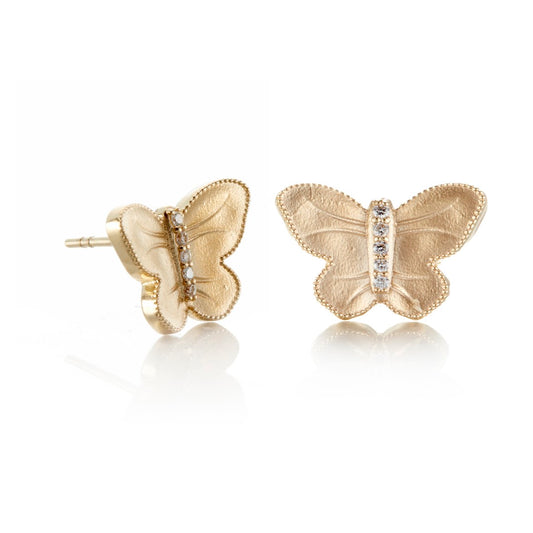 Butterfly & Diamond Earrings