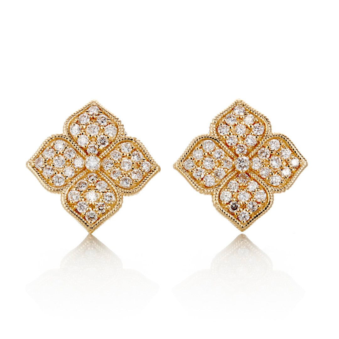 Pavé Diamond Floral Earrings