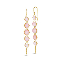 Amáli Long Textile Pink Opal Earrings