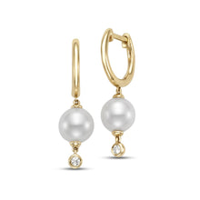 Pearl & Diamond Drop Earrings