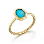 Petra Class Australian Opal Oval Bezel-Set Ring