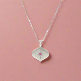 Pink Sapphire North Star Pendant Necklace