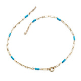 Doves Turquoise Charm Ring Necklace