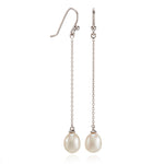 Gump's Signature Silver Chain & Pearl Drop Earrings