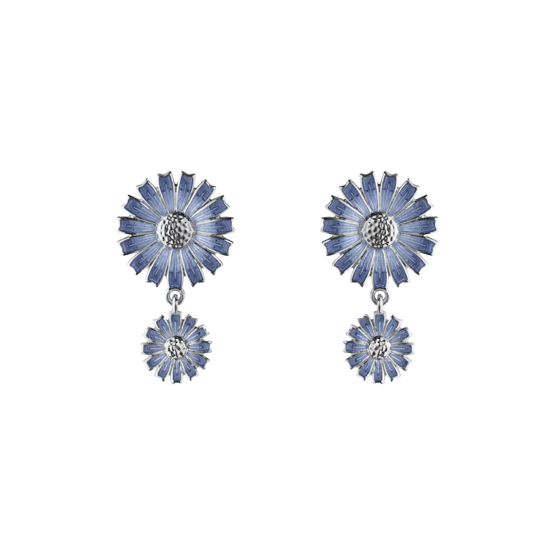 Georg Jensen Blue Daisy Double Earrings