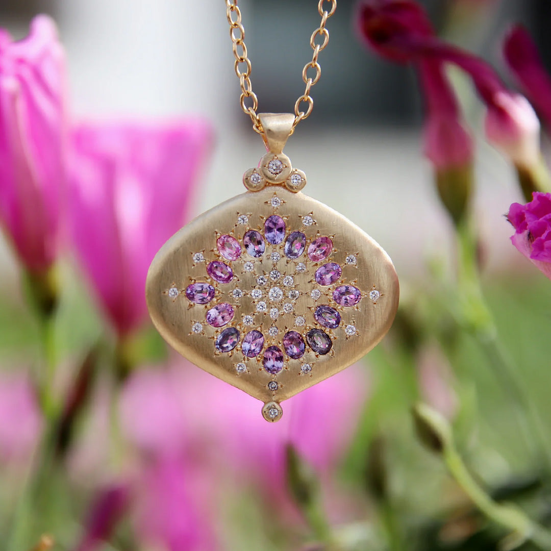 Multi-Color Sapphire Nectar Pendant Necklace