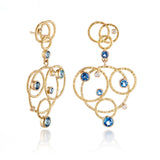 Lace Circular Aquamarine & Diamond Earrings