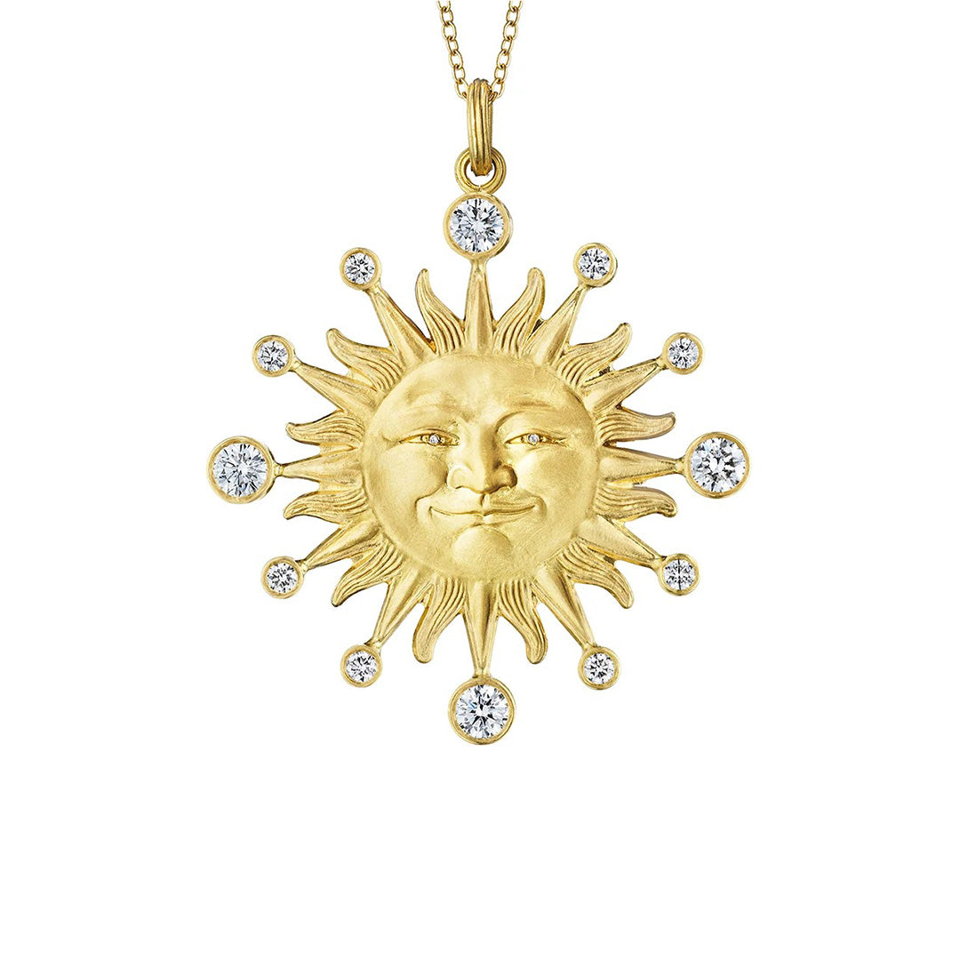 Anthony Lent Sunface Pendant Necklace