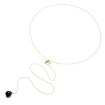 Gump's Signature Black Jade & Diamond Lariat Necklace