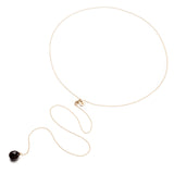 Gump's Signature Black Jade & Diamond Lariat Necklace