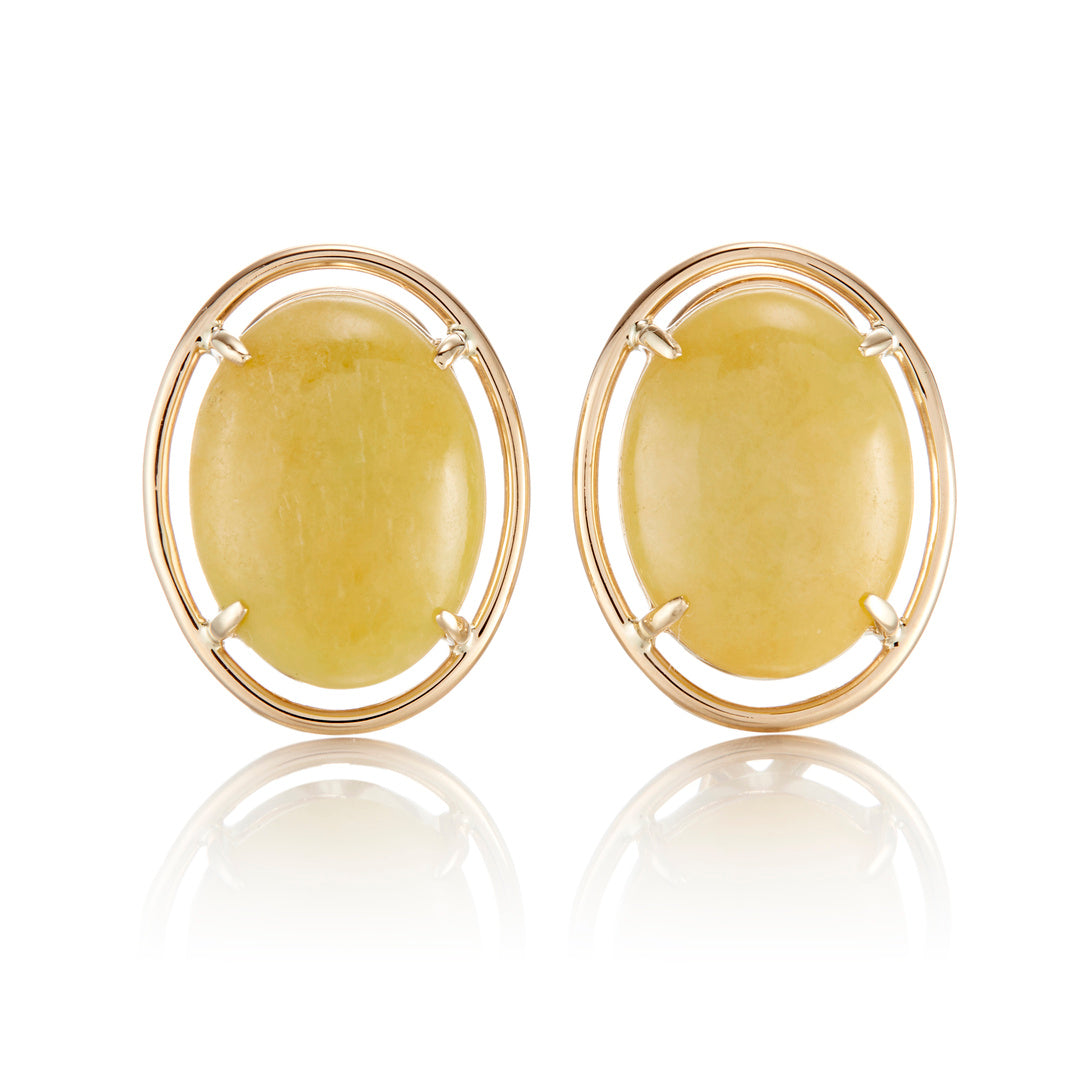 Gump's Signature Peninsula Earrings in Yellow Jade