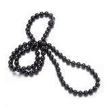 10mm Black Jade & Dragon Ball Rope Necklace