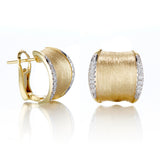 Brushed Gold & Diamond Cuff Earrings