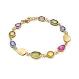 Rainbow Sapphire & Ruby Petal Bracelet