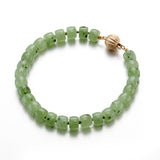 Gump's Signature 5mm Siberian Green Jade Barrel Bead Bracelet