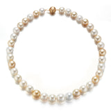 11-14mm Baroque White & Gold South Sea Pearl Necklace