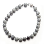 Gump's Signature 17mm Mottled Gray Jade Bead Necklace