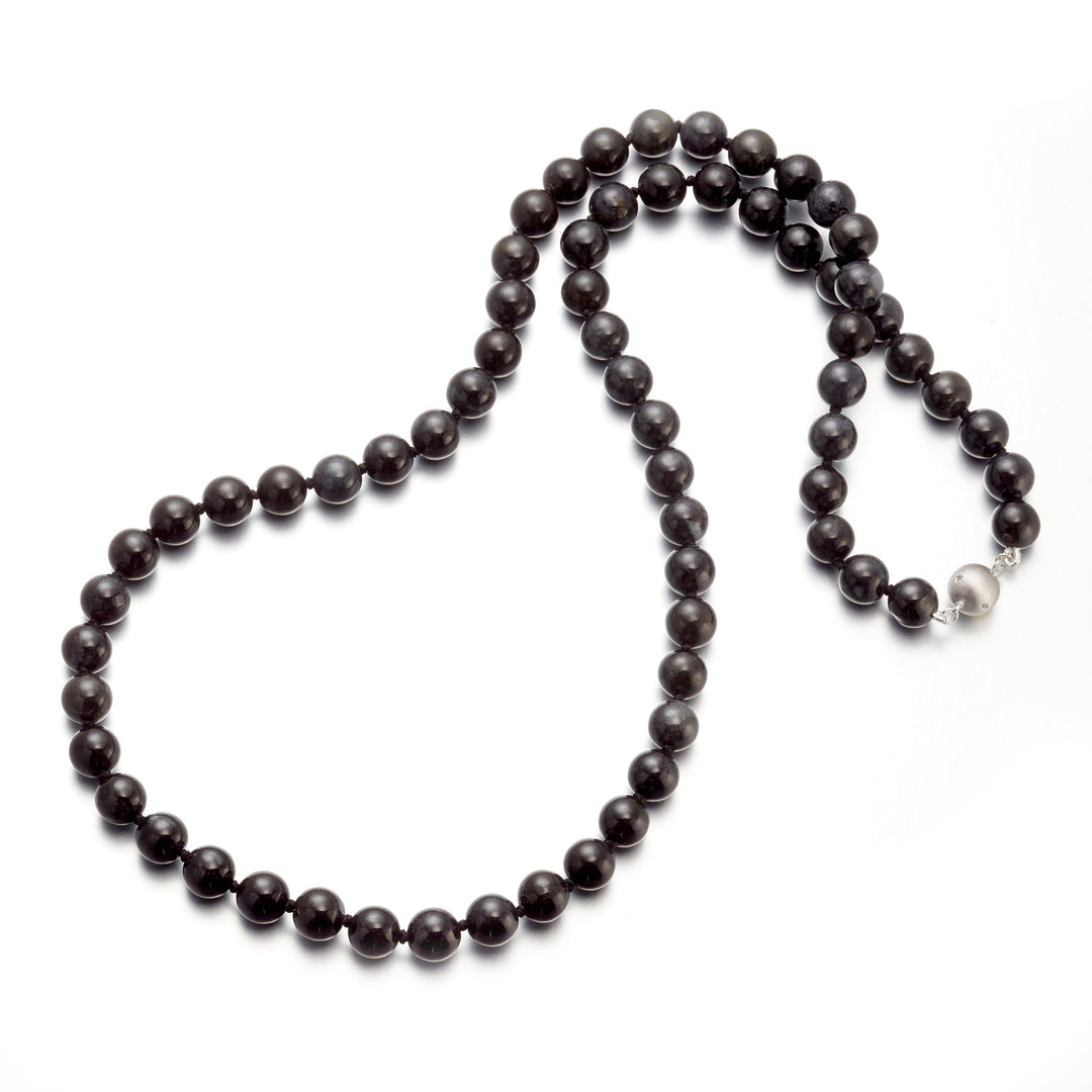 Gump's Signature 8mm Dark Gray Jade Bead Necklace