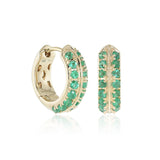 Emerald Wide Hoop Earrings
