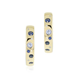 Ombre Hoop Earrings in Sapphires & Diamonds