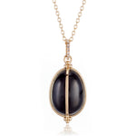 Gump's Signature Imperial Pendant Necklace in Black Jade & Diamonds